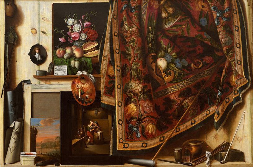 Cornelius Norbertus Gijsbrechts.  A Cabinet in the Artist's Studio van 1000 Schilderijen