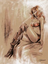 Les talons hauts dans la lumière sur Marita Zacharias