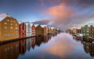 Lagerhäuser in Trondheim, Norwegen