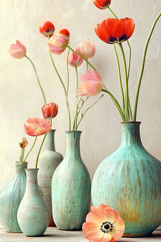 Zweem van lente – anemonen in turquoise