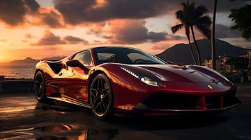 Roter Ferrari 488 Pista Spider Atelier von PixelPrestige