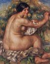 Badende Frau, Akt, die ihren rechten Arm trocknet (großer sitzender Akt), Pierre-Auguste Renoir - 19 von Atelier Liesjes Miniaturansicht