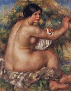 Badende Frau, Akt, die ihren rechten Arm trocknet (großer sitzender Akt), Pierre-Auguste Renoir - 19