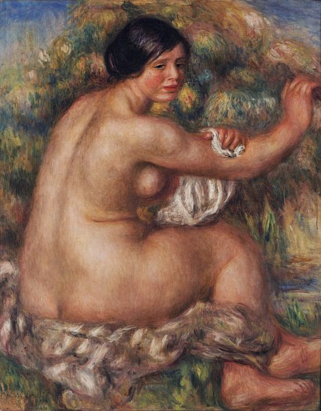 Badende Frau, Akt, die ihren rechten Arm trocknet (großer sitzender Akt), Pierre-Auguste Renoir - 19 von Atelier Liesjes