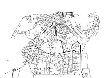 Map of Den Helder in Black and Wite by Map Art Studio