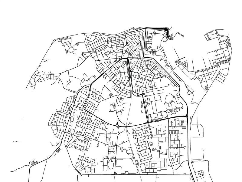 Karte von Den Helder in Schwarz ud Weiss von De Kaartenwinkel