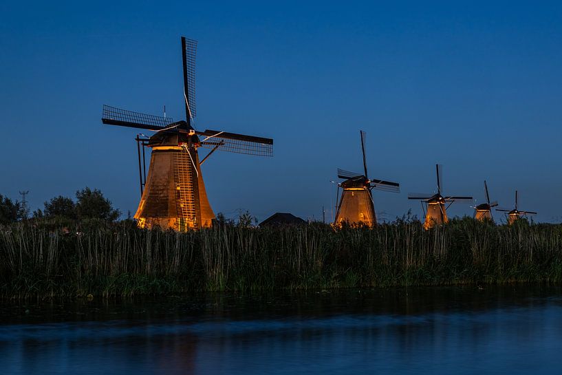 Moulins illuminés Kinderdijk par Peter Verheijen