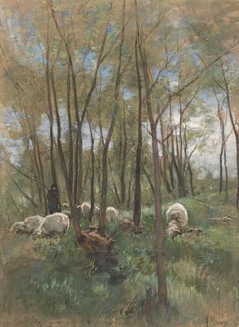 Troupeau de moutons dans une forêt, Anton Mauve