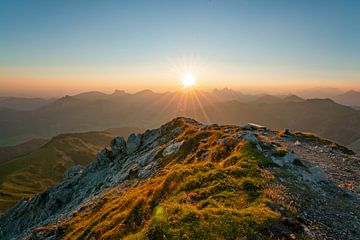 Sunrise over the Tannheim Mountains by Leo Schindzielorz