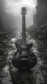 Instrument de musique en noir et blanc sur Gelissen Artworks