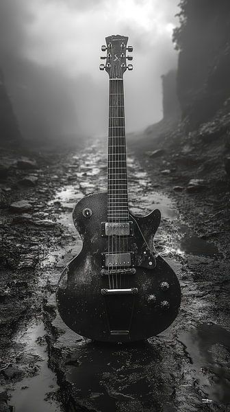Musical instrument in black and white by Gelissen Artworks