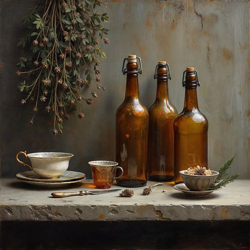 Stilleven met Flessen