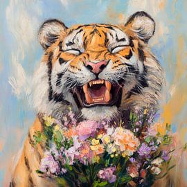 Lächelnder Tiger von Poster Art Shop