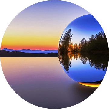 Rustige zonsondergang bij het meer