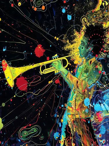 Jazz Musician Canvas Print Style Abstract