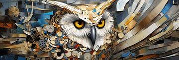 Bird: Owl Modern by Blikvanger Schilderijen