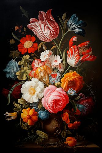 Classic still life with tulips