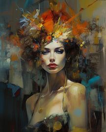 Colourful and modern portrait by Carla Van Iersel