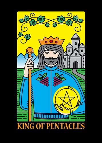 The King of Coins Tarot Card Spiritual Wall Decoration Art Print