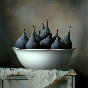 Nature morte moderne d'un bol de figues