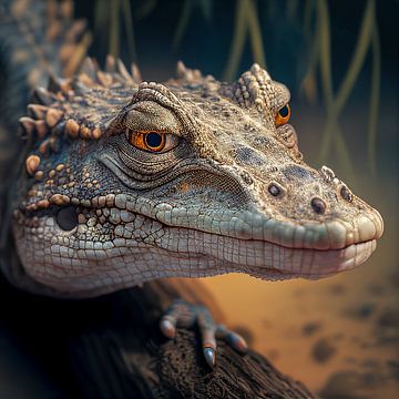 Portrait of a Crocodile Illustration by Animaflora PicsStock