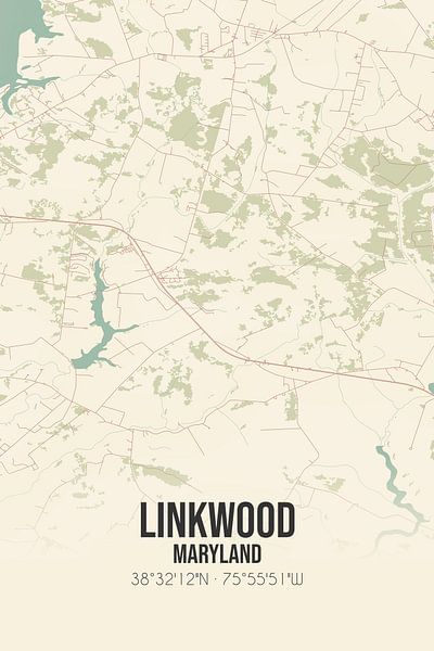 Vintage map of Linkwood (Maryland), USA. by Prints of Place