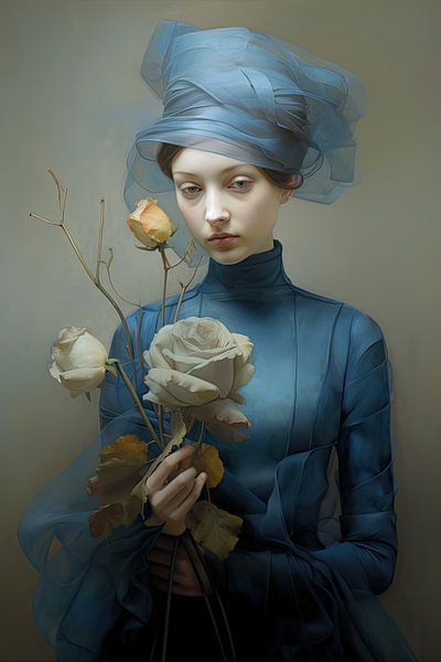 Frau in Blau von Bert Nijholt
