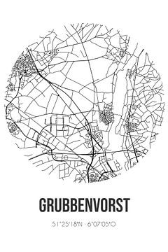 Grubbenvorst (Limburg) | Landkaart | Zwart-wit van Rezona