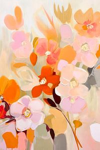 Pastel Orange Flowers No 2