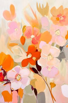 Pastel Orange Flowers No 2 by Treechild