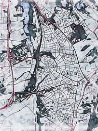 Map of Kerkrade with the style 'White Winter' by Maporia