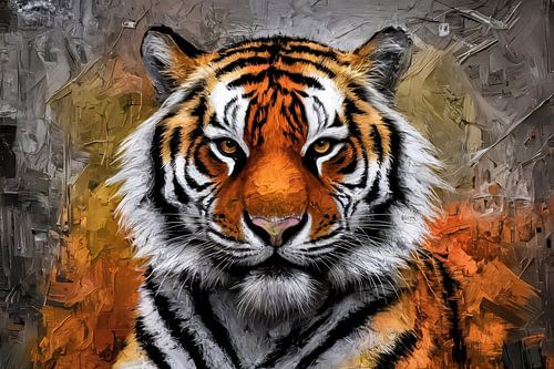 Krachtige digitale tijger blik