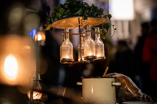 Decorative vintage bottle lamp