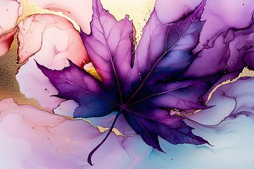Abstract blad met gouden accenten van Art & Soul Creations