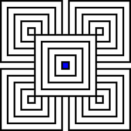 Overlapp | 2x2 | N=05 | L=1:3 | V=01 | Color=Blue von Gerhard Haberern
