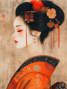 Geisha en profil van Peet de Rouw