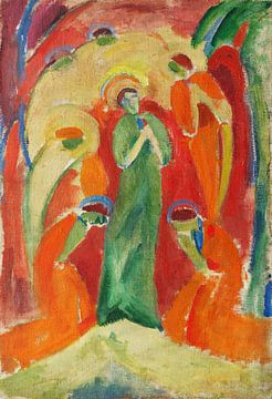 Hermann Stenner - Heiligen geëerd door engelen (1913) van Peter Balan