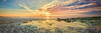 Nordseestrand bei einem Sonnenuntergang im Herbst