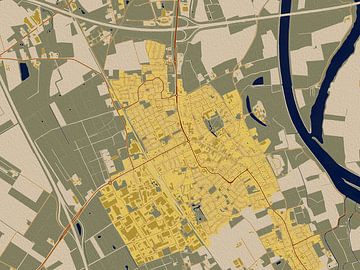 Kaart van Boxmeer in de stijl van Gustav Klimt van Maporia
