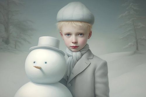 Twee kleine sneeuwpoppen