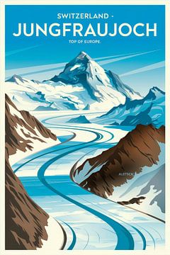 Jungfraujoch, Zwitserland van Poster Art Shop