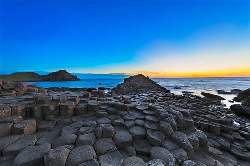 Giantes Causeway sunset in Northern Ireland