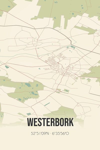 Carte ancienne de Westerbork (Drenthe) par Affiches de lieux