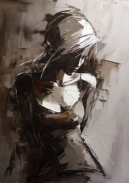 Vrouw Abstract | Whispering Hues of Serenity van De Mooiste Kunst