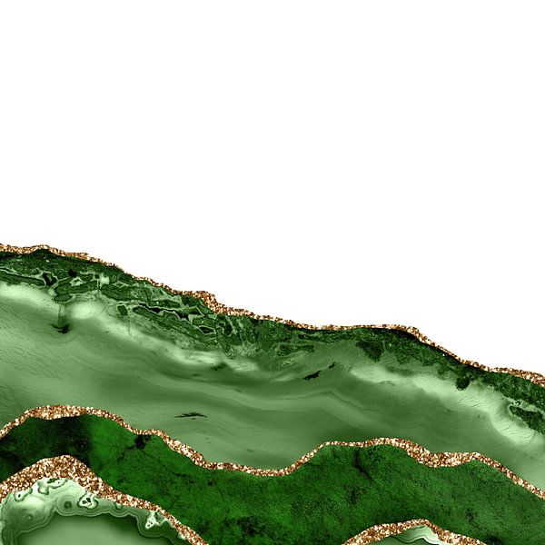 Green &amp; Gold Agate Texture 24 von Aloke Design