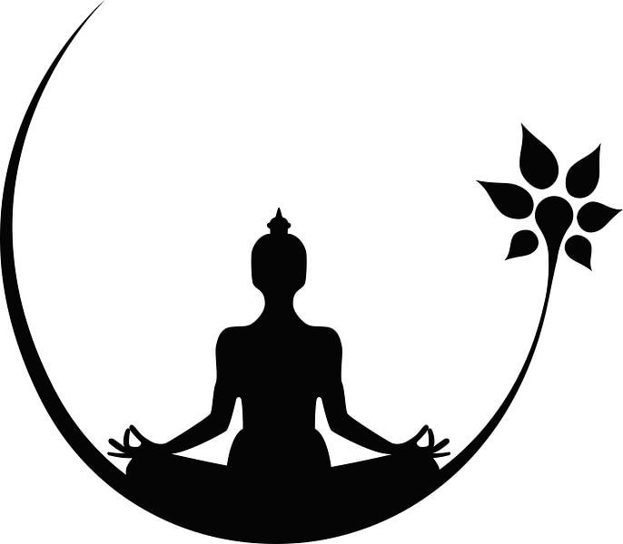 Bouddha avec une fleur par Marcel Derweduwen