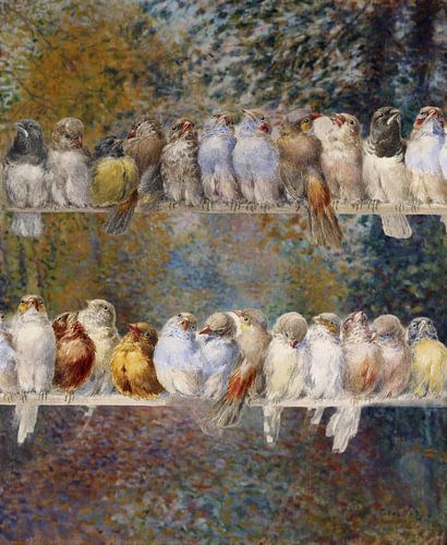 A Perch of Birds in the Woods, Auguste Renoir x Hector Giacomelli