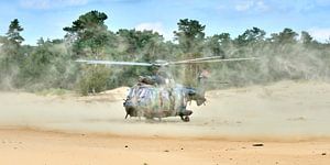 Transporthubschrauber Cougar ist auf Beekhuizerzand gelandet