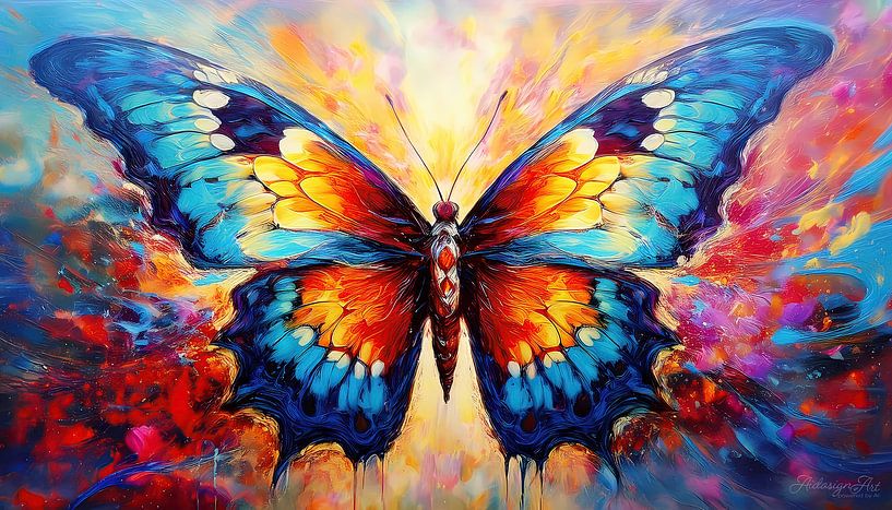 Butterfly in the glow of metamorphosis - A summer bird between earthly heaviness and light expanse by AidasignArt