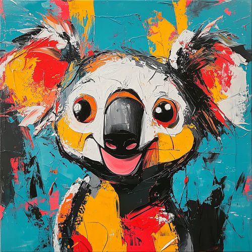 Vrolijke Koala op Blauw Achtergrond